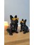 2 Li Set Bulldog Figürlü Modern Dekoratif Hediyelik Siyah Gold 15 cm /12 cm Plastik Gizzstore Home 2