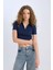 Fitted Polo Yaka Basic Düz Fitilli Kaşkorse Kısa Kollu Tişört A0379AX25SM 1