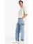 %100 Pamuk Relax Fit Rahat Kesim Düz Paça Kargo Cepli Jean Yıkamalı Pantolon F2381AX25SP 4