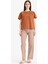 Pijama Takımı Kısa Kollu Pijama Üstü Esnek Belli Uzun Kareli Pijama Altı-Fall in Love E4830AX25SP 1