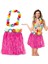 Hawaii Luau Aloha Pembe Püsküllü 40 cm Etek ve Hawaii Kolye Seti (4887) 1