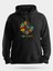 Özgürlük Sembolü Renkli Çiçekli Baskılı Kapüşonlu Sweatshirt 1