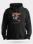 Astronot ve Uzay Siyah Baskılı Unisex Kapüşonlu Sweatshirt 1