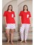 %100 Pamuk Büyük Beden 3 Parça Kadın Pijama Takımı 1