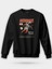 Astronot ve Uzay Siyah Baskılı Unisex Regular Sweatshirt 1