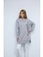 Kadın Bisiklet Yaka Çiçek Detaylı Iki Iplik Oversize Tunik 1