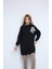 Kadın Bisiklet Yaka Çiçek Detaylı Iki Iplik Oversize Tunik 1