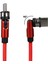 Kırmızı 3in1 (Type C- Lightning- Micro Usb) Manyetik Uç Taşınabilir Şarj Kablosu (4887) 2