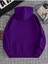 Mor New Moment Baskılı Oversize Kapşonlu Sweatshirt 2