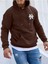 Erkek Kahverengi New York Baskılı Kapüşonlu Sweatshirt 1