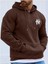 Erkek Kahverengi New York Baskılı Kapüşonlu Sweatshirt 2