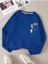 Kadın Renkli Cat Özel Göğüs Baskılı Oversize Bisiklet Yaka Sweatshirt 1