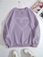 Oversize Lila 3 Kalp Baskılı Sweatshirt 1