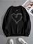 Oversize Lila 3 Kalp Baskılı Sweatshirt 1