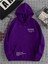 Mor Happiest Baskılı Oversize Kapşonlu Sweatshirt 1
