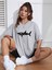 Unisex Kadın/erkek Shark Renkli Özel Baskılı Oversize Pamuk Bisiklet Yaka Penye T-Shirt 3