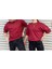 Unisex Kırmızı Bisiklet Yaka Sevgili Kombin 2 Li Paket Tshirt 1