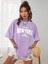 Unisex Kadın/erkek New York Özel Baskılı Renkli Oversize Penye T-Shirt 1