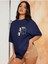 Unisex Cat Renkli Özel Baskılı Oversize Pamuk Bisiklet Yaka Penye T-Shirt 1