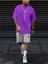 Erkek Dikey Baskılı Oversize T-Shirt Şort 1