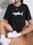 Unisex Kadın/erkek Shark Renkli Özel Baskılı Oversize Pamuk Bisiklet Yaka Penye T-Shirt 1