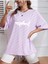 Unisex Kadın/erkek Shark Renkli Özel Baskılı Oversize Pamuk Bisiklet Yaka Penye T-Shirt 5