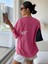 Pembe Effect Baskılı Oversize Tişort 1