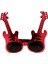Kırmızı Renk Rockn Roll Gitar Şekilli Parti Gözlüğü 15 x 15 cm 1