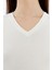 Kadın V Yaka Basıc Kısa Kollu T-Shırt 3