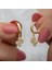 Özel Kutu ve Gümüş Bezi Ile ​Gümüş Gold Sallantılı Yonca Kadın Küpe 1