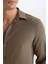 Modern Fit Polo Yaka Dokuma Uzun Kollu Gömlek D7246AX25SP 5