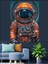Turuncu Astronot Dekoratif Kanvas - Mdf Ahşap Tablo 4