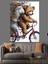 Bisiklet Kullanan Ayı ve Kuzu Dekoratif Kanvas - Mdf Ahşap Tablo 2
