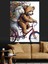 Bisiklet Kullanan Ayı ve Kuzu Dekoratif Kanvas - Mdf Ahşap Tablo 4