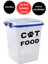 2 Li Set 15 kg Kedi Maması Saklama Kabı ve 35 lt Kedi Kumu Saklama Kutusu Vakumlu Hava Almayan Seri 5