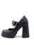 Siyah Renk Bantlı Kalın Yüksek Topuk Platform Taban Kadın Abiye Ayakkabı 3