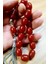 11,5X14,5 mm Traşlı Hareli Hamur Efe Boy Kırmızı Sıkma Kehribar Tesbih 2