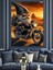 Motorcu Cüce Dekoratif Kanvas - Mdf Ahşap Tablo 1
