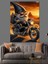 Motorcu Cüce Dekoratif Kanvas - Mdf Ahşap Tablo 3