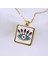 Turkuaz Evil Eye Çelik Kolye Tasarım 4