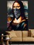 Mona Lisa Fan Art Dekoratif Kanvas - Mdf Ahşap Tablo 2