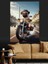 Motorcu Köpek Dekoratif Kanvas - Mdf Ahşap Tablo 3