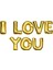 Parti Balon I Love You Folyo Balon Altın Renk 35 cm 1