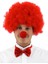 Parti Aksesuar Kırmızı Renk Kıvırcık Afro Bonus Peruk Takma Saç Kırmızı Burun Seti 1