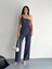 Asimetrik Crop Pantalon Ikili Takım - Lacivert 3