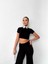 Osy Modal Yumuşak Dokulu Kumaş Kısa Kollu Crop Alt Ispanyol Paça Pantalon Ikili Takım - Siyah 2