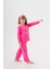 4-7 Yaş Heroıne Çanta ve Maskeli Kız Çocuk Pijama Takımı Gül Kurusu 1