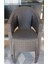 Luxury 6 Adet Acı Kahve Rattan Efektli Plastik Kollu Sandalye 70X120 Plastik Katlanır Metal Ayak Sandalye 1 Adet 2
