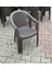 Luxury 6 Adet Acı Kahve Rattan Efektli Plastik Kollu Sandalye 70X120 Plastik Katlanır Metal Ayak Sandalye 1 Adet 3