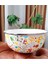 Luxury Çiçek Demeti Vintage Emaye Karıştırma Yoğurma Salata Kabı 24 cm Çap 1 Adet 1
